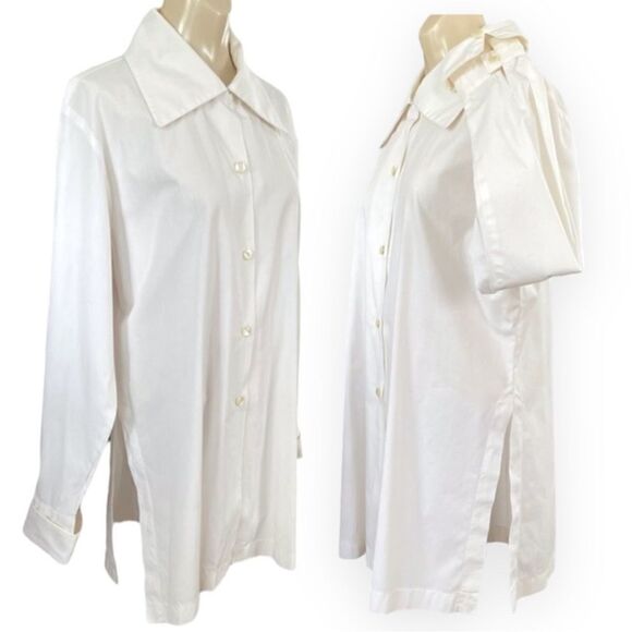 Printemps France Z Victory White Cotton Neapolitan Cuff Puritan Collar Blouse - Picture 3 of 16
